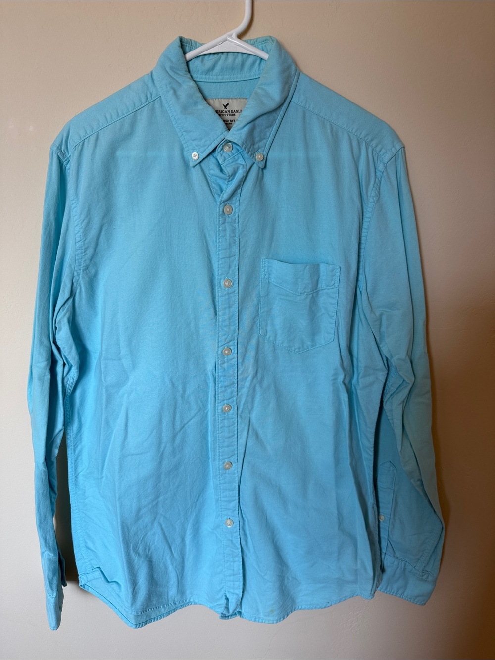 American Eagle Outfitters Turquoise Button-Down Shirt
